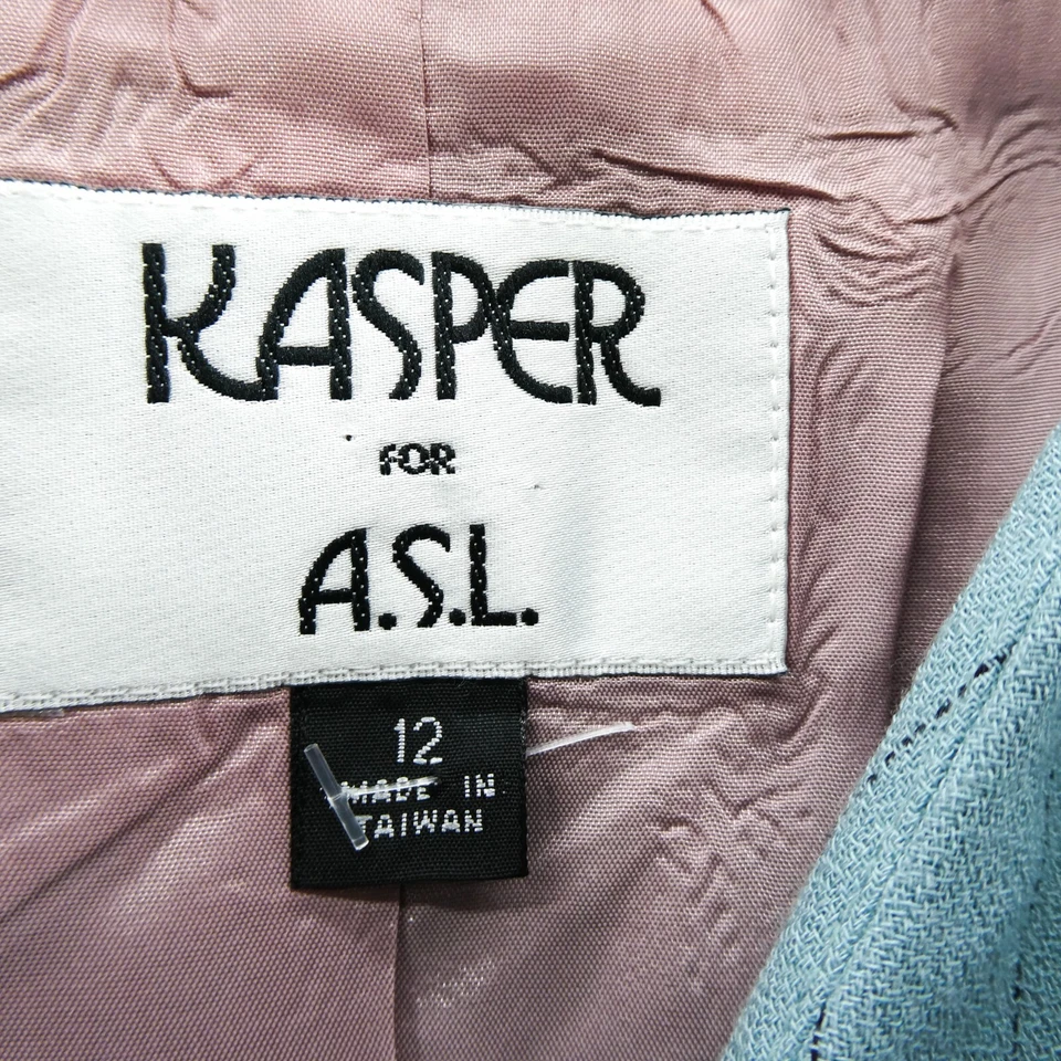 Blazer Kasper For ASL Mujer Talla 12 Azul Rayas Traje Chaqueta Negocios De Colección Foto 4 de 4
