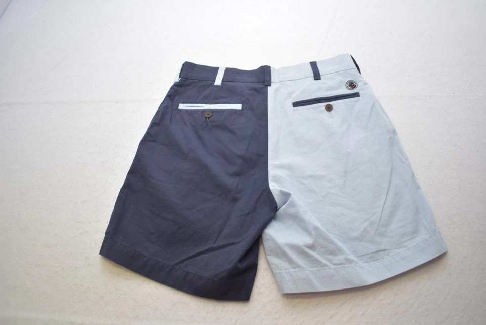 Pantalones Cortos Southern Proper Club Colorblock Azul Plano Chino Para Hombre Talla 30 Foto 4 de 4