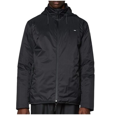 Rains Jacket Adult XL Black Padded Nylon 15470 Full Zip Waterproof Hood
