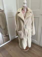 Free People Tessa Cream Longline Teddy Coat, Small