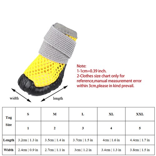 4pcs Dog Shoes Boots Hollow Out Breathable Mesh Non-Slip Pet Puppy Booties Socks - Picture 3 of 20