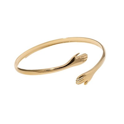 Romantic Hug Hands Embrace Adjustable Open Bracelet Love Hand Cuff Thin Bang _cn