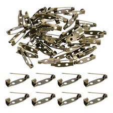 50Pcs Brooch Pin Back 20mm 0.78" Bar Pins Backs Safety Clasp Bronze