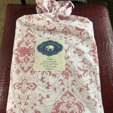 John Robshaw Queen Duvet Gulab Pink White Organic Cotton Medallion New