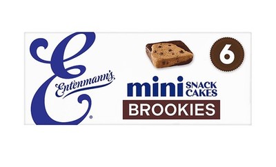 2 New Entenmann's Mini Snack Brookies Brownies Individually Wrapped Pastry 