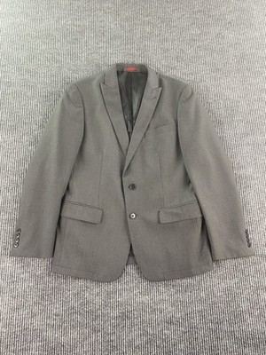 John Varvatos USA Suit Jacket 40 R Gray Polyester Viscose Solid Designer Sport