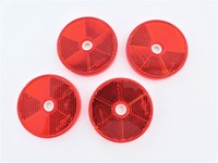 4 RüCkstrahler ROT Ø 60Mm Proplast Reflektor Seitenstrahler Katzenaugen AnhäNger