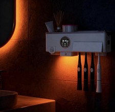 UV Toothbrush Sanitizer and Holder Set for Bathrooms