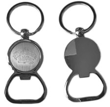 Round Metal Engraved Bottle Opener Keychain