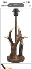 Rustic Antler Table Lamp Light Base Tree Bark Natural Finish Modern Lightingx2