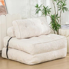 Folding Sofa Bed, Convertible Sleeper Chair with Pillow Foldable Mattress with B