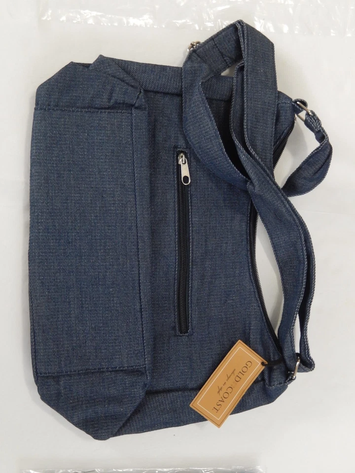 NWT Golden Coast Demin Embossed Faux Leather Cross Body Bag Purse Dust Cover - Image 3 of 4