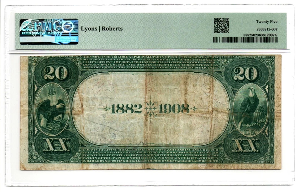 Fr. 555 Saint Louis, Missouri 1882 Date Backnote Ch #5172 PMG Very Fine 25 - Image 2 of 2