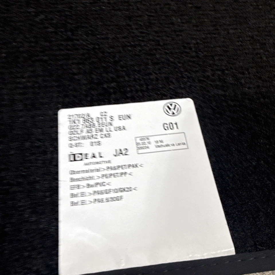 VOLKSWAGEN MK6 10-14 GOLF FLOOR MAT SET 1K1863011SEUN Front Rear + Rubber Mats - Image 3 of 4