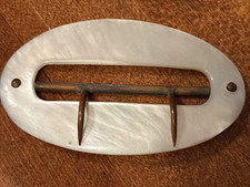 Oval Antique Mother of Pearl Double Prong Oval Belt Buckle