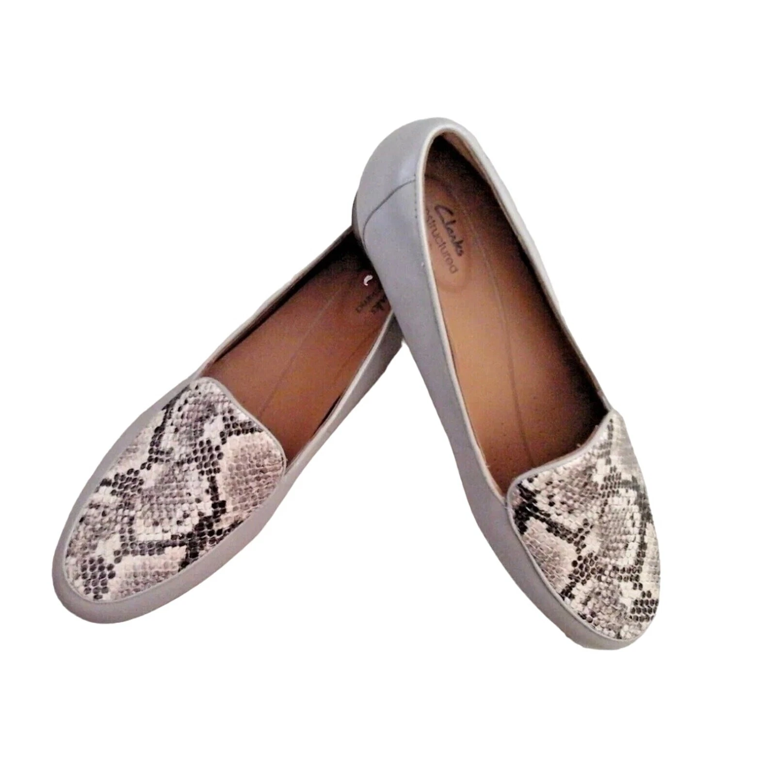 Mocassini Clarks nuovi senza scatola Un Blush Ease Stone Combi tomaia in pelle taglia 7 5 W classici