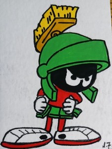 Marvin Martian ATC ACEO ORIGINAL HAND PAINTED ACRYLIC OOAK Suzanne Foster