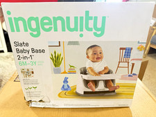 Ingenuity Slate Baby Base 2-in-1 Booster Seat, Gray/White, MPN Slate