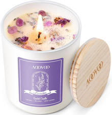 Lavender Scented Candles for Women - Aromatherapy Candle with Crystals Inside, 1