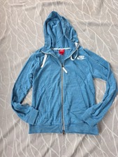 NIKE Women  s Full-Zip Fleece Hoodie Sweatshirt Small Neon Blue Just Do It