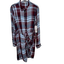 Peace & Pearls Plaid Shirtdress Womens Small Long Sleeve Academia Grunge Preppy
