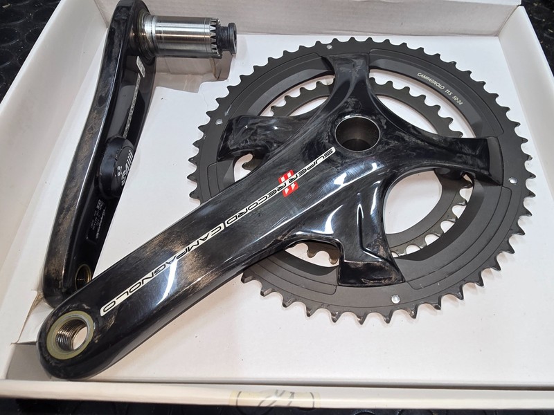 Campagnolo Super Record Crankset 170mm Carbon Cranks 11 Speed with 4iiii Power
