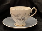 Vintage Ridgway Graywood Teacup and Saucer Set Fine English Bone China Blue Gray — photo 2