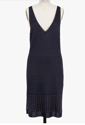 Rag And Bone Womens Medium Sweater Dress  Abigail Navy Fitted Sleeveless Preppy