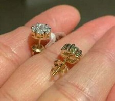 2Ct Round Lab-Created Diamond Flower Stud Earring 14K Yellow Gold Finish