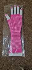 Long Fishnet Gloves 80s Neon Fingerless Gloves Fancy Dress Hen Party #F3