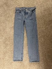 Levi's Premium Straight Jeans Light Wash Blue Denim Button Classic 30/32 501