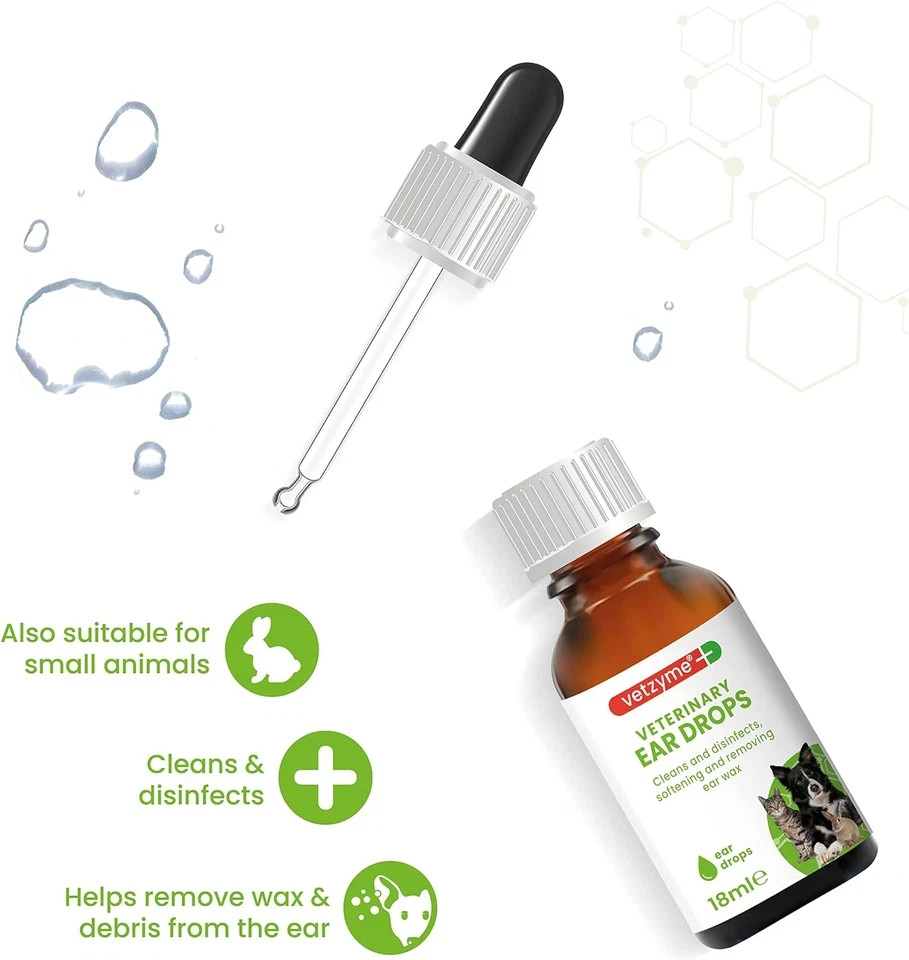 Picture of Vetzyme Antibacterial Dog Ear Drops, Suitable for Cats & Small Pets ...