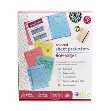 Multicolored 11X8.5 Heavyweight Top Loading Sheet Protectors 50 Pack
