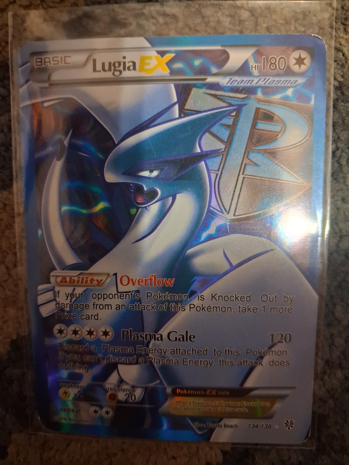 Lugia EX 134/135  Plasma Storm Full Art Pokemon Near Mint