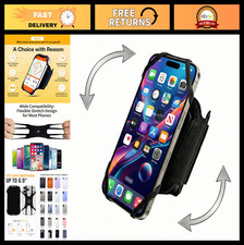 360 Rotatable Running Armband Phone Holder for iPhone Samsung - Card Pocket,