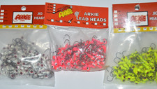 3 packs arkie lures jig heads jigheads 1/16oz size 4 hook 100 pr pack assortment