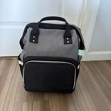 Aeroflow Sydney Breast Pump and Diaper Bag Backpack Black and Grey