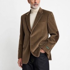 Lauren Ralph Lauren Corduroy Blazer Sports Coat 46 R Brown Elbow Patch Heritage