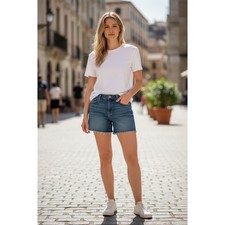 Old Navy Dark Blue Jean Shorts with Frayed Hem