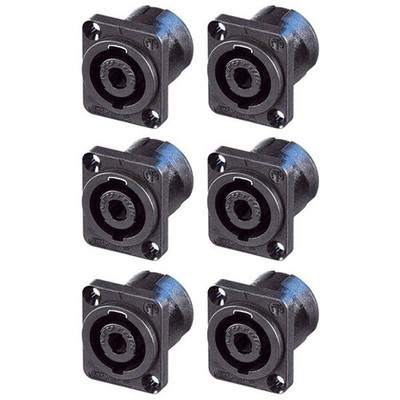 6x Neutrik NL4MPXX 4 Pole Speakon Chassis Panel Mount Connector Speaker Terminal