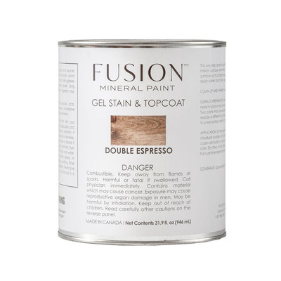 Fusion Mineral Gel Stain And Top Coat Double Espresso One Step Finish 1 Quart