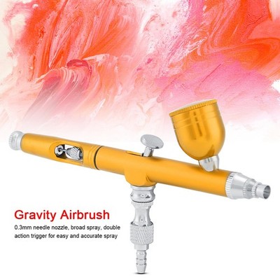 Dual Action Airbrush Gun 0 3 Mm Nail Art Paint Spray Make-Up Schwerkraft-Feed