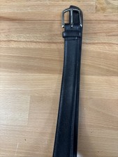 Leegin Belt Mens Size 36 Black Genuine Leather Made In USA Silver Buckle