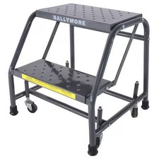 Ballymore 218P 19 In H Steel Rolling Ladder, 2 Steps, 450 Lb Load Capacity