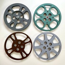 Set of 4 Empty 800' 16mm Film Reels - 3 Metal, 1 Plastic