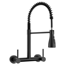 Wall Mount Kitchen Faucet with Pull Down Sprayer 3 Functions, 304 Stainless S...