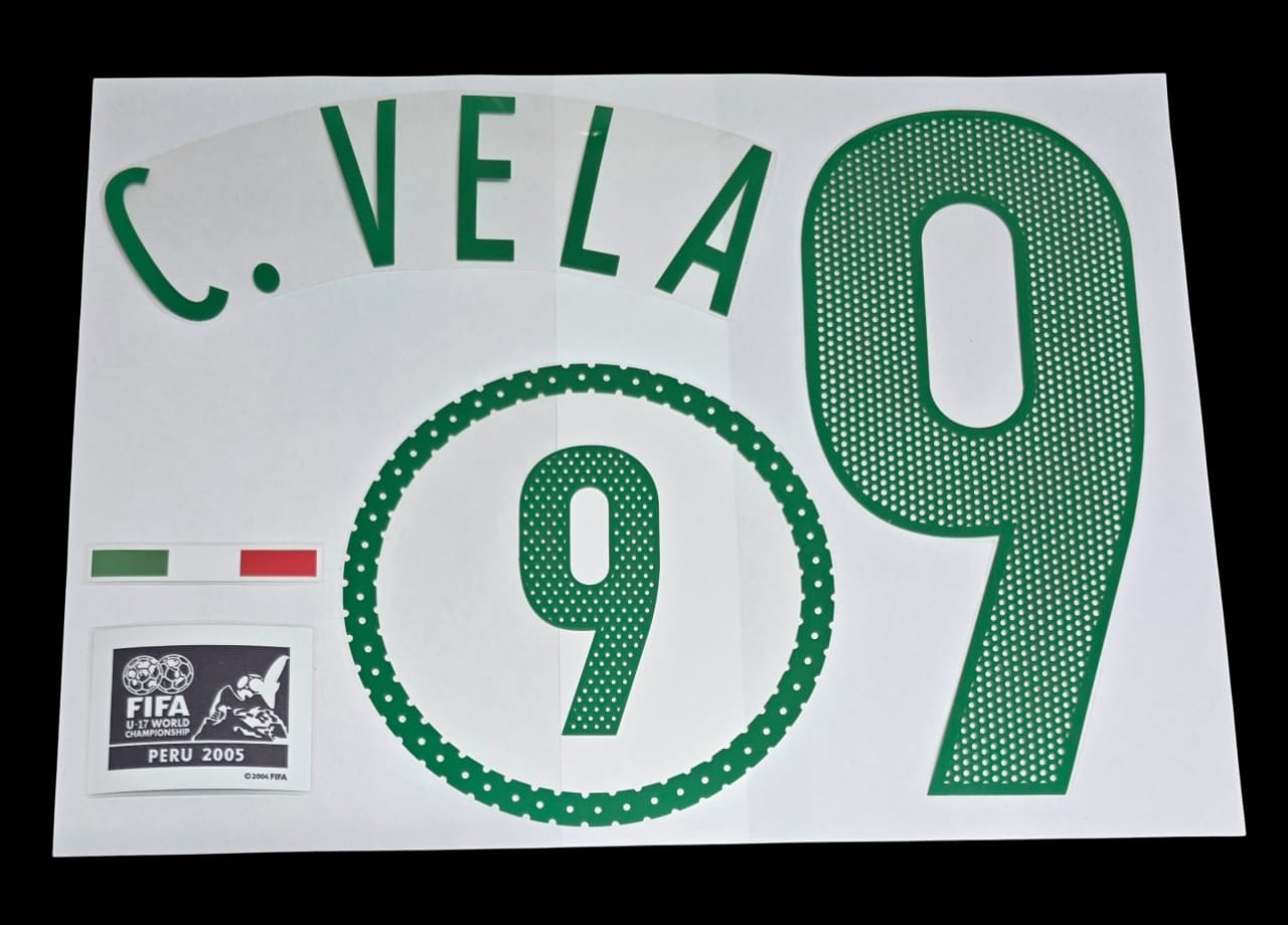 Mexico World Cup U17 Peru 2005 Carlos Vela Full Prints For Away Soccer Jersey