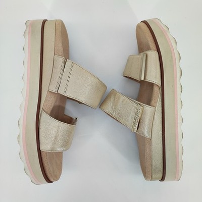 Vionic Brandie Platform Slide Women's 9US Sandals Leather Gold | eBay