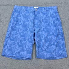 Peter Millar Shorts Mens 36 Blue Crown Sport Shackleford Camo Performance Hybrid