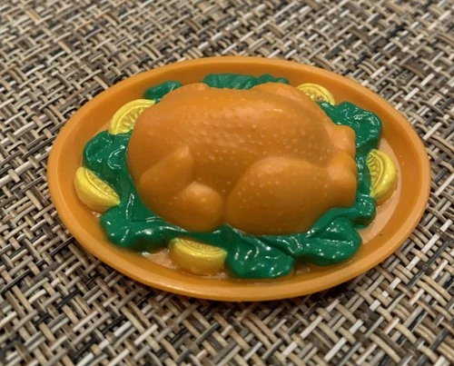 Vintage Barbie Food Miniature Playset Turkey Platter With Lemons